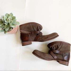 CAT Leather Brown Suede Ankle Booties